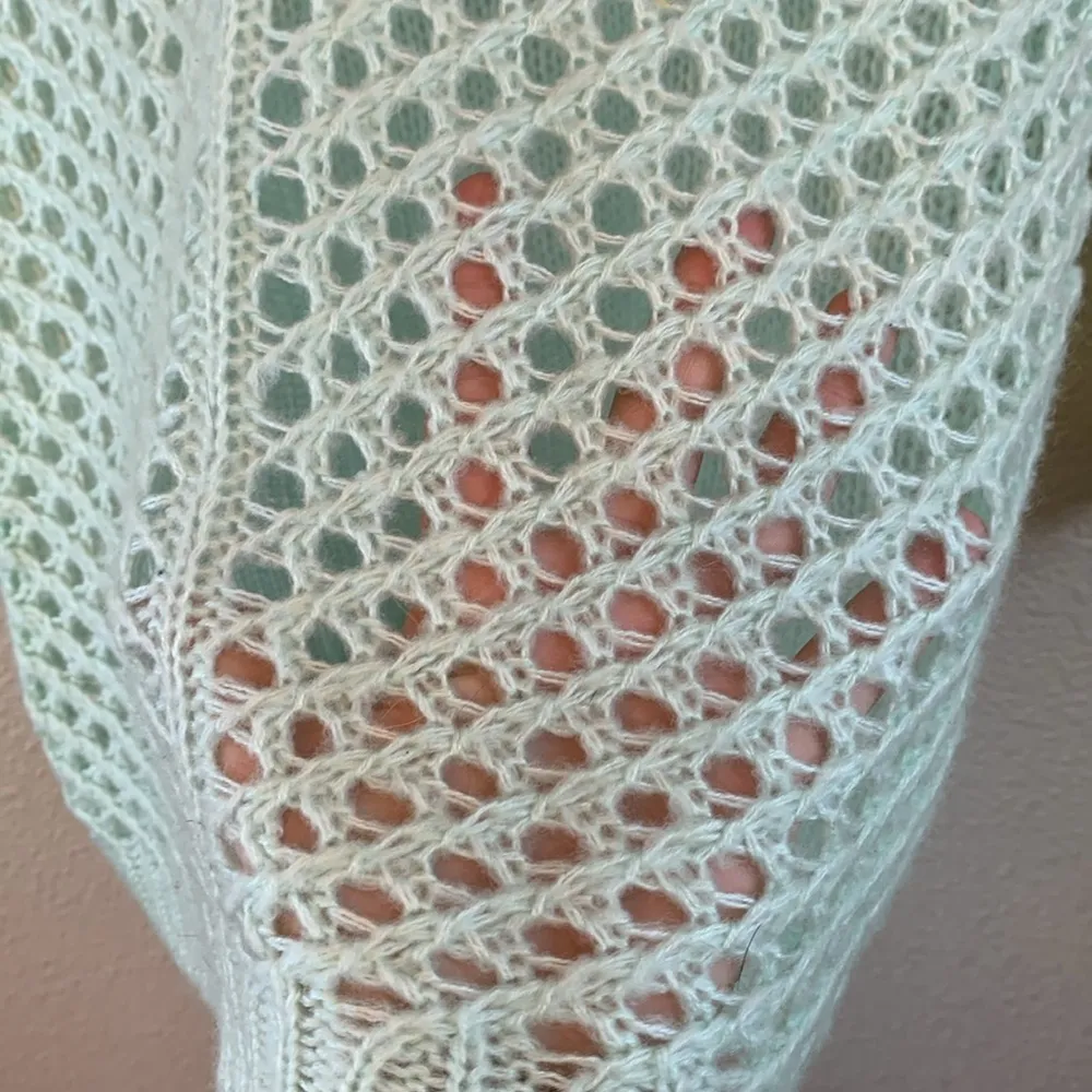 Rue21 Mint green sweater S light weight see through crochet cozy soft winter - Image 3