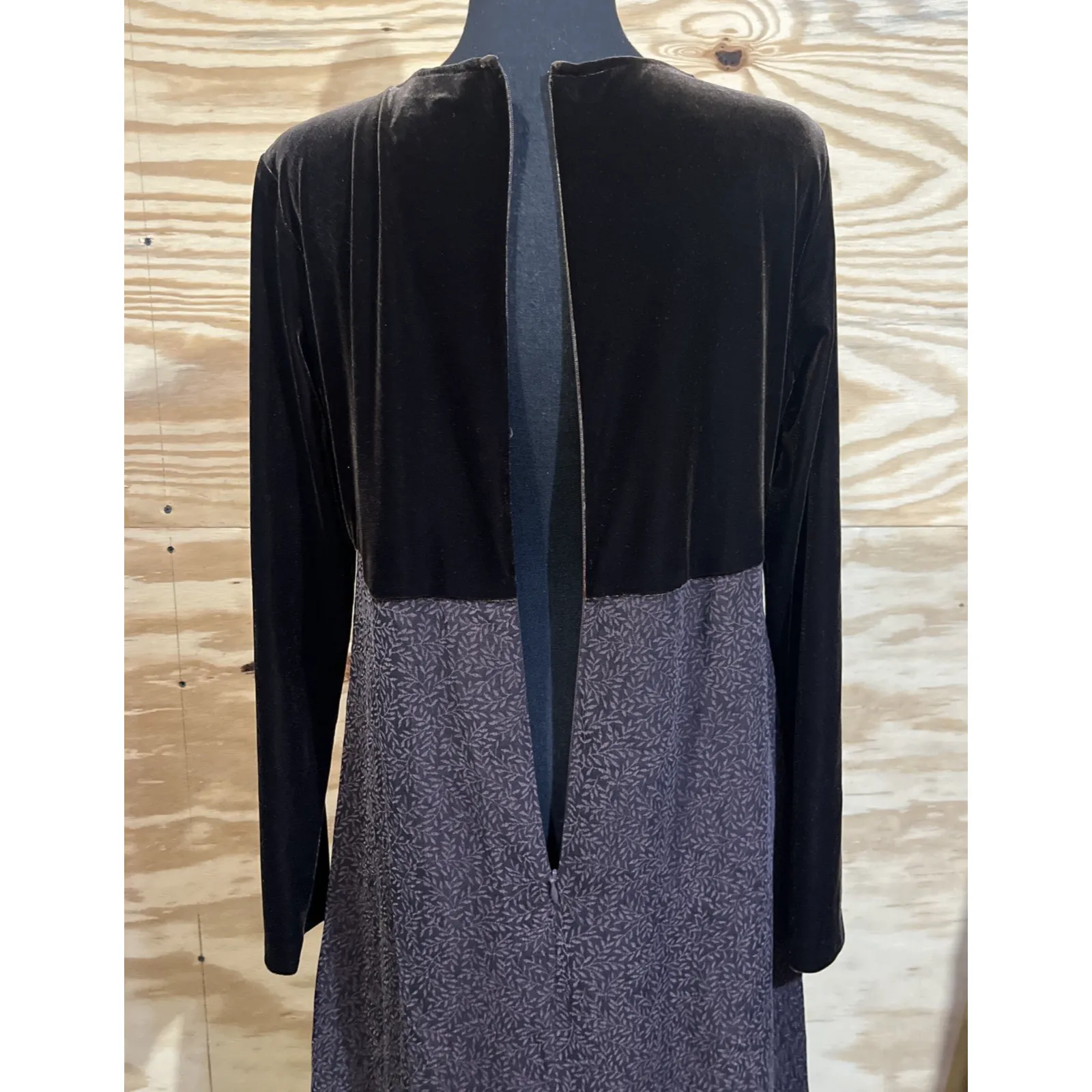 Vintage Coldwater Creek Velvet Chiffon Maxi Dress 8P Goblin Fairy Grunge Witchy - Image 10