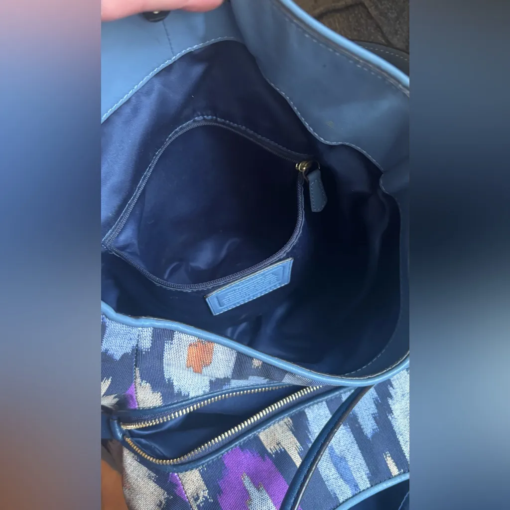 Authentic Coach 1941  jacquard graphic /Leather 3 compartments shoulder bag - Image 13