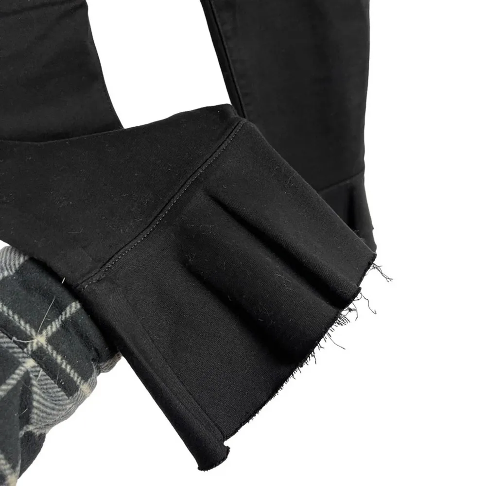 Levi's 711 Black Skinny Ankle Crop Ruffle Flare Hem Stretch Jeans Size 33 - Image 8