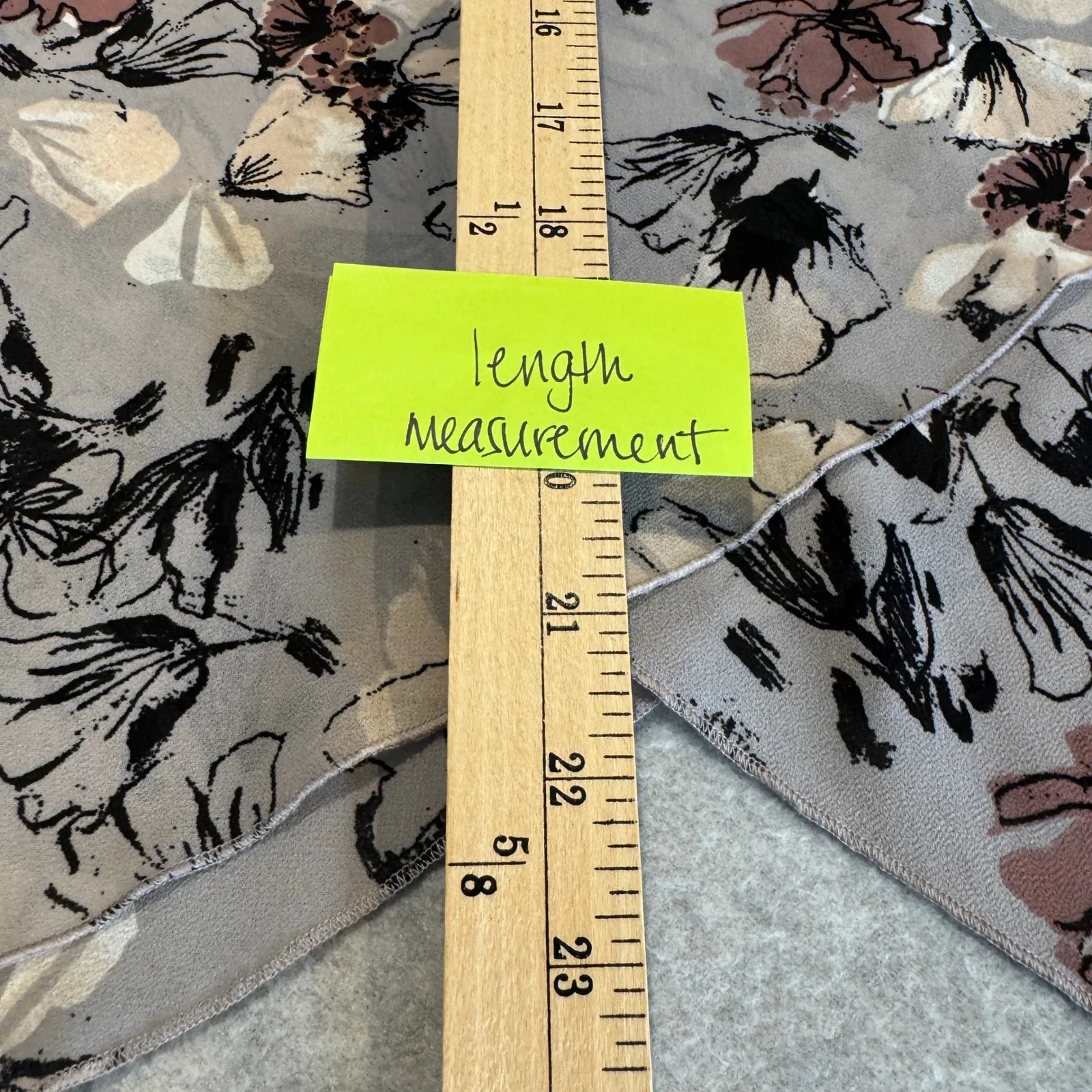 Leith Asymmetrical Hem Midi Skirt Womens S Grey Floral Elastic Waist Polyester - Image 14