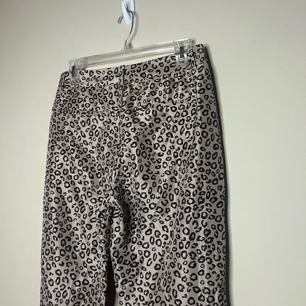 Theory 100% Silk Cheetah Leopard Trouser Pants Cuff Hem 6 - Image 14