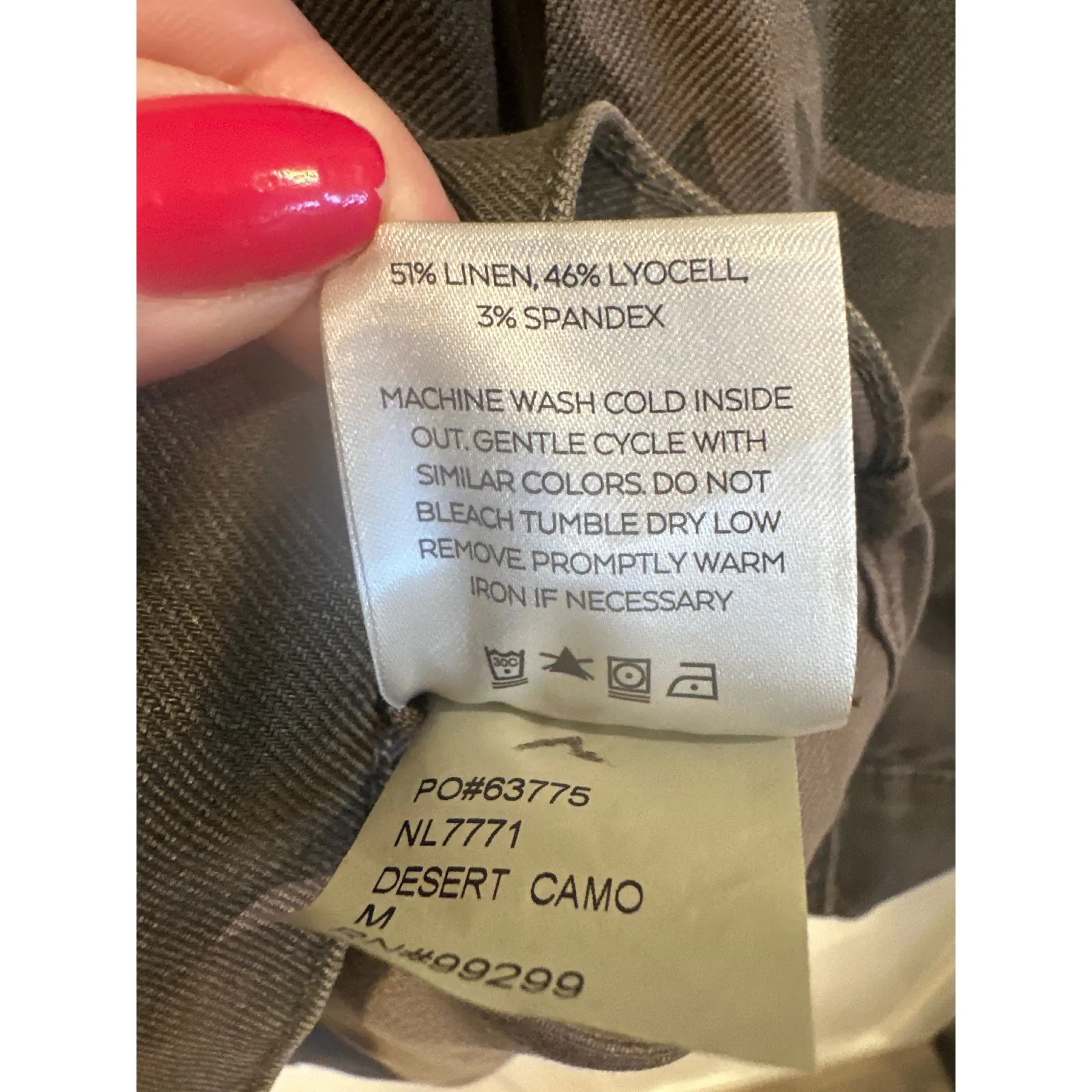 Level 99 Desert Camo Utility Jacket Button Down Size M Linen Blend boho western Brown Size M - Image 8