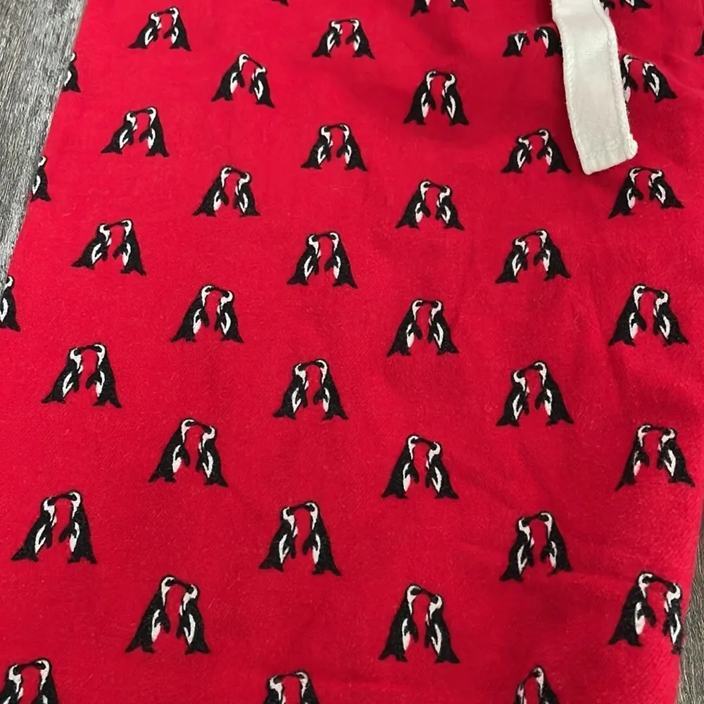 Lands’ End red penguin pajama pants - Image 2