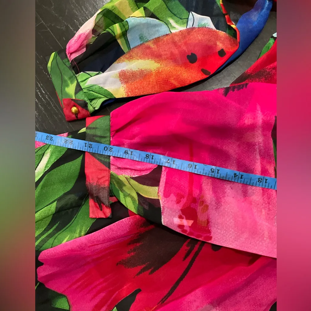 NWOT STUDIO EY LONG FLORAL FLOWY DRESS Size M - Image 6