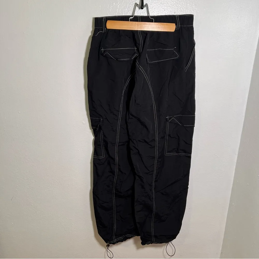 Brooklyn Karma Windbreaker Cargo Pants Black White Contrast Stitch M - Image 7