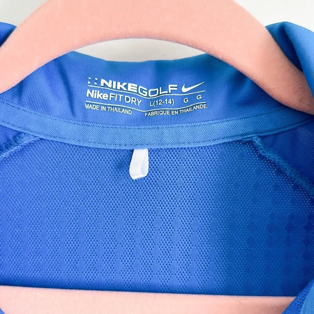 Nike Golf Blue Short sleeve half Zip Dri Fit Top Large - Image 3