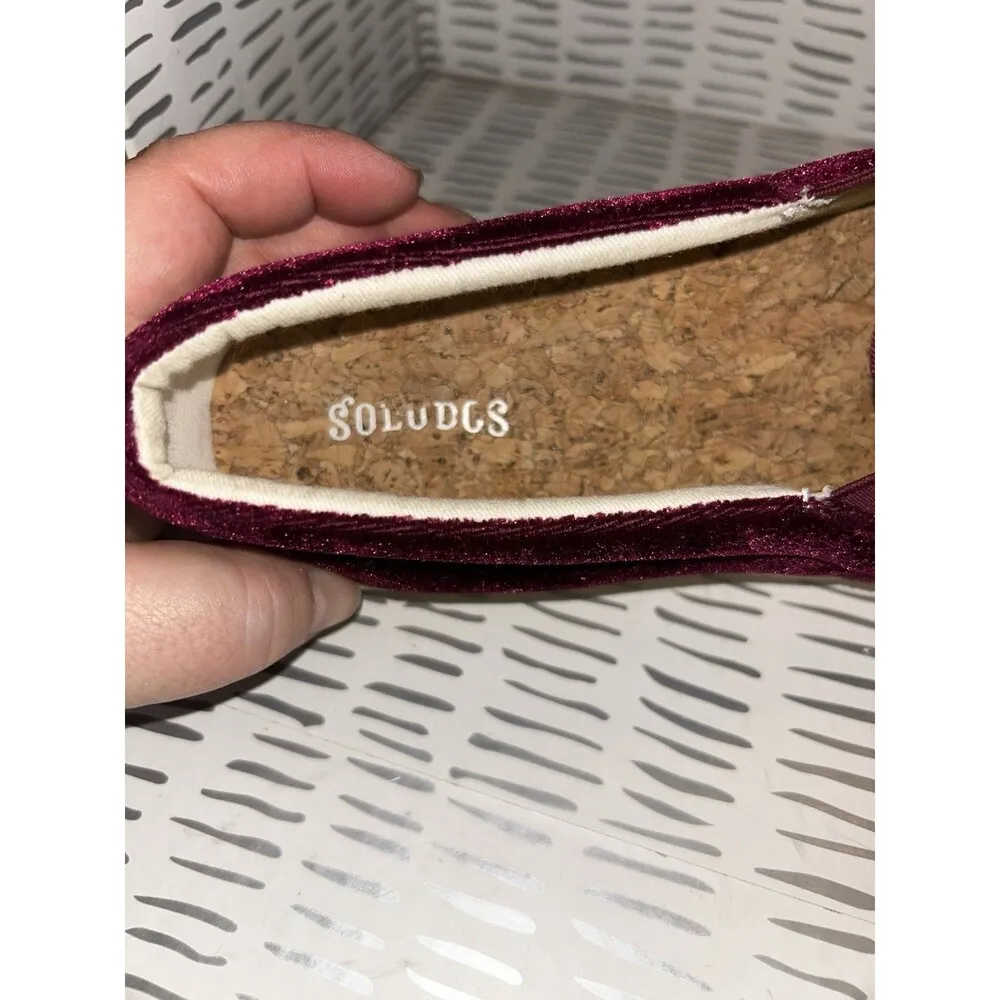 Anthropologie Soludos‎ Velvet Burgundy Maroon Llama Sneaker Women’s 8 - Image 10