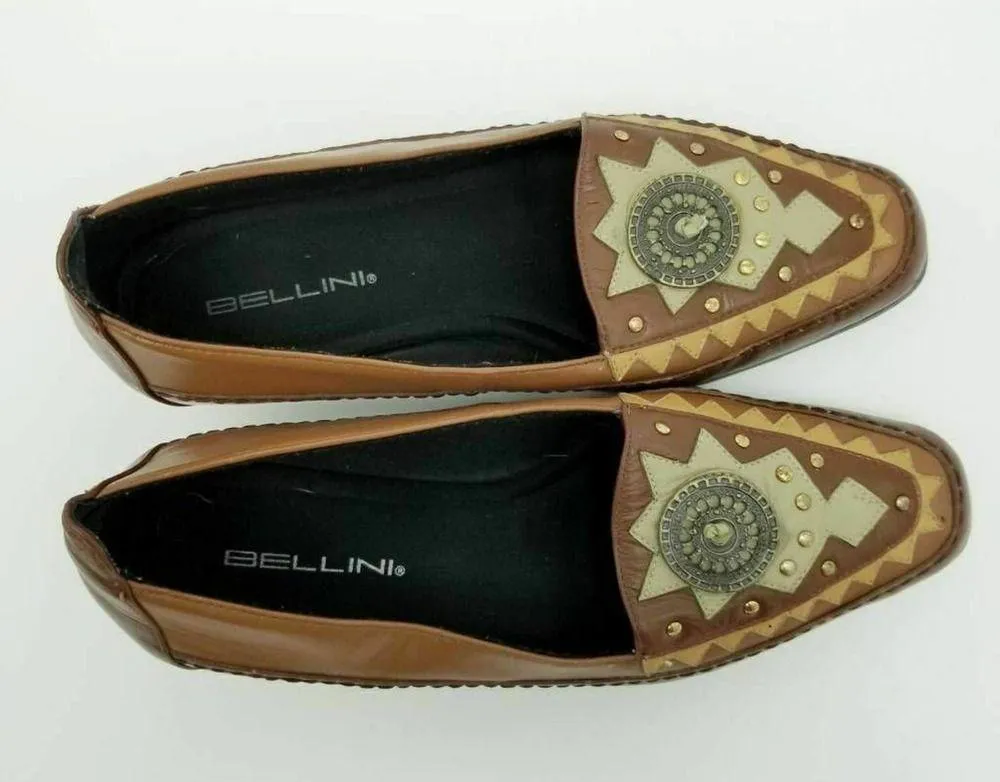 Bellini Womens Loafer Embellished Moc Toe Slip Ons Brown Size 8.5 - Image 11