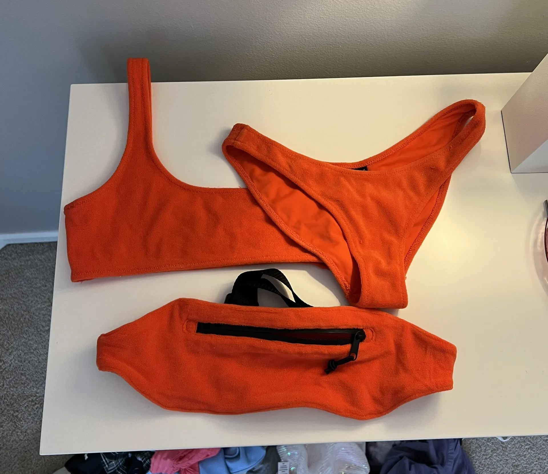 Triangl terry cloth orange bikini set - Image 3