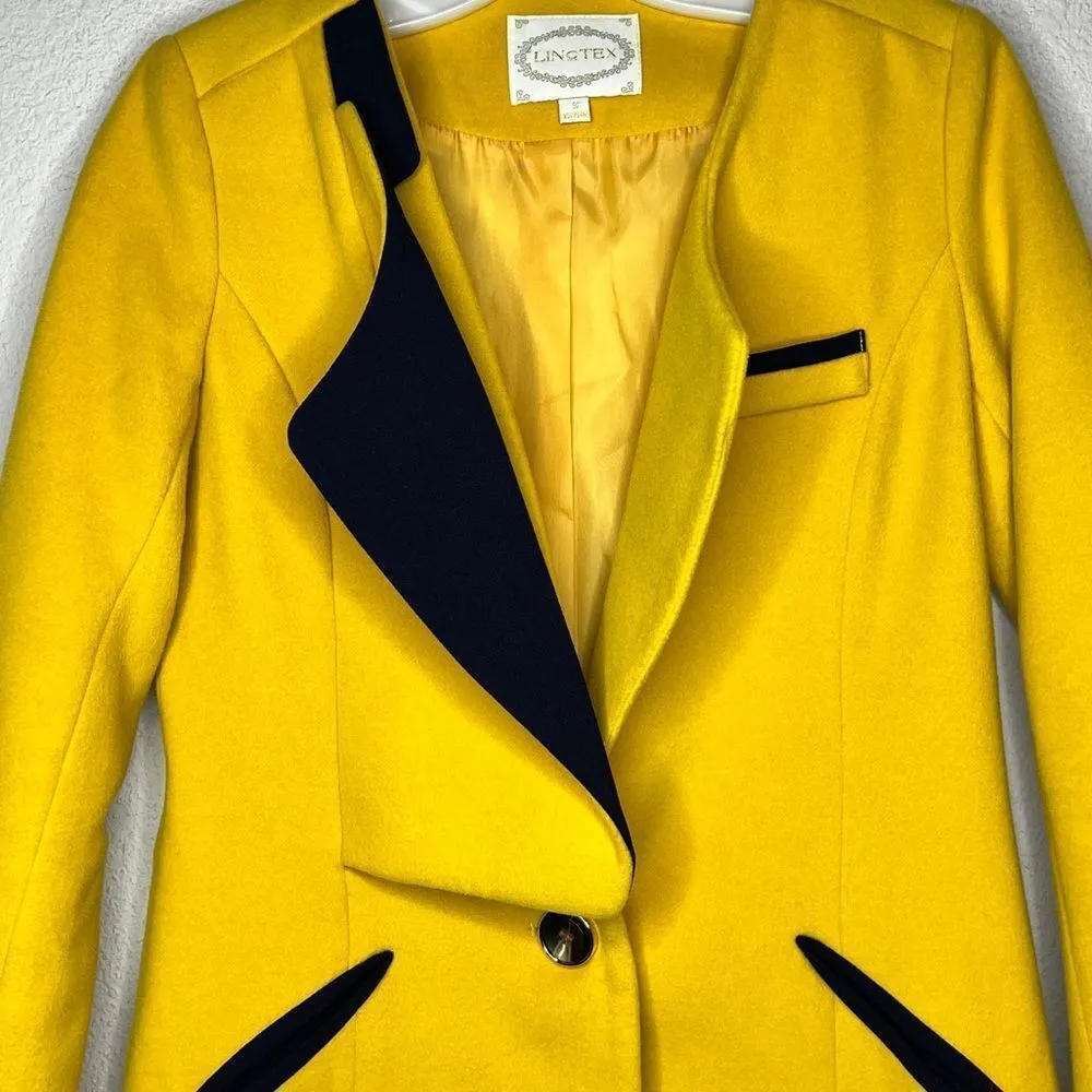 Vintage Linctex Color Block Blazer‎ Yellow - Image 2