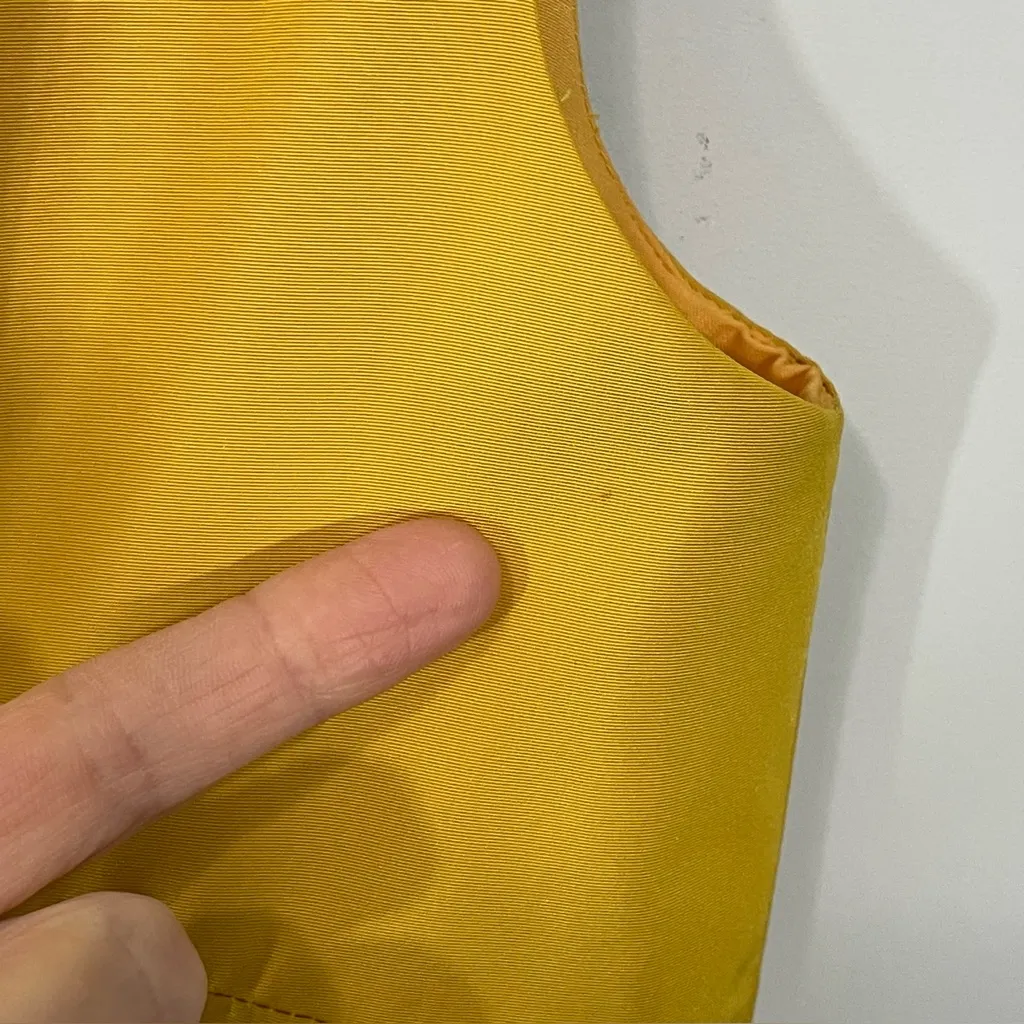 CARLISLE Sleeveless Yellow and Black Floral Silk Knee Length Dress Size‎ 10 - Image 5