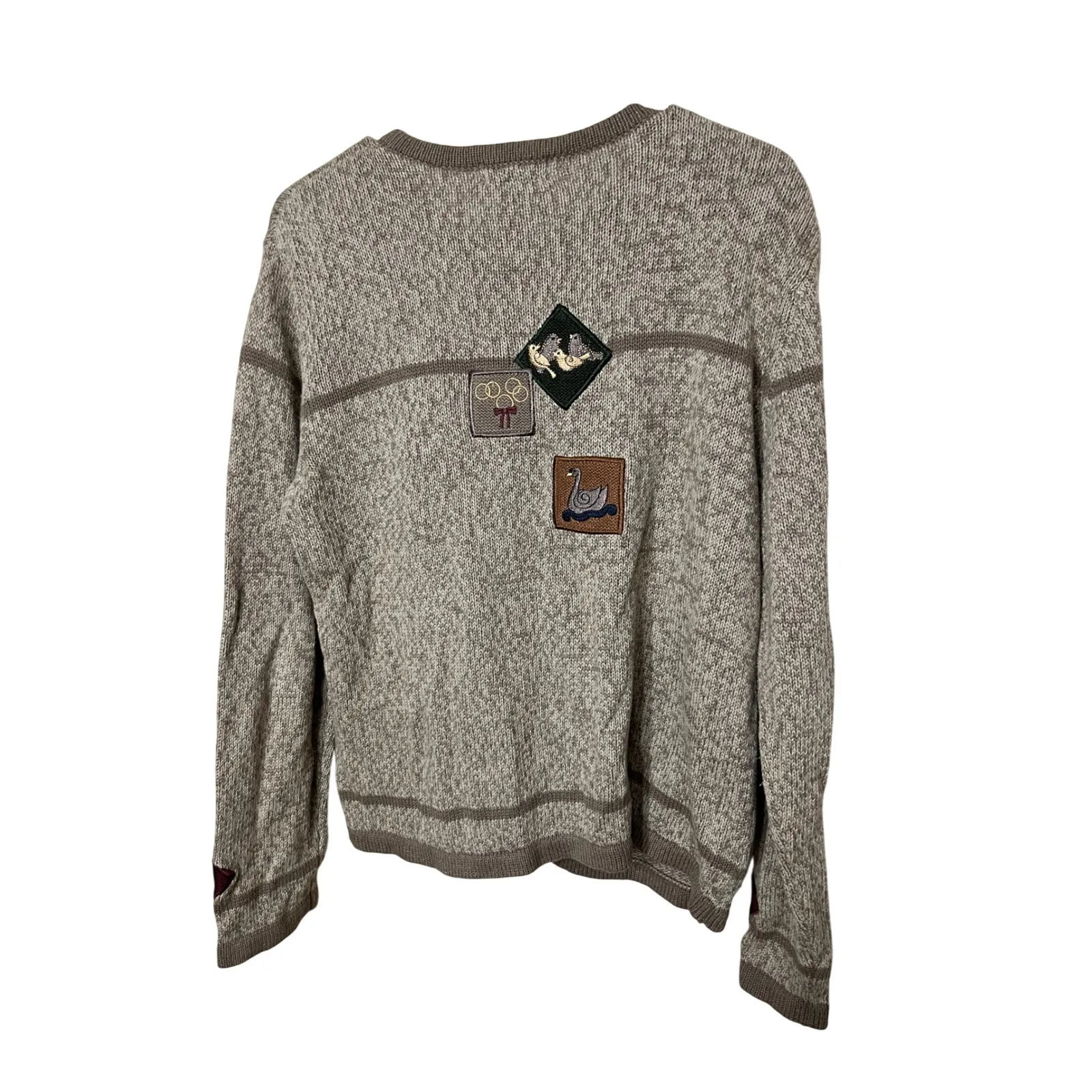 Christopher & Banks Cardigan Sweater 12 Days Of Christmas Embroidered Patchwork - Image 7