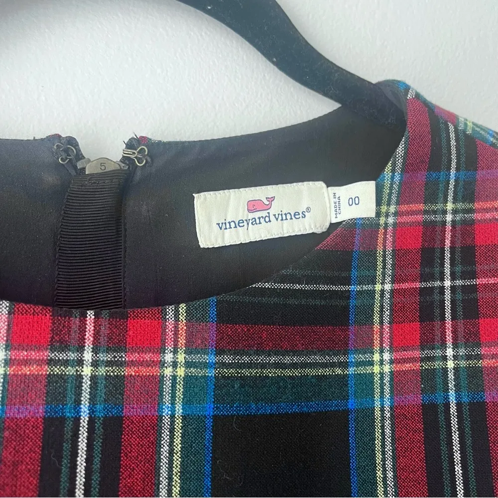 Vineyard Vines Tartan Plaid Shift Dress Black and Red - Image 7