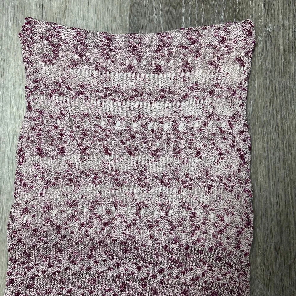 Brownie Pink Metallic Knit Side Slit Skirt Size XS - Image 2