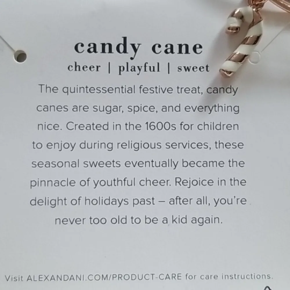 Alex and Ani Rose, Gold Charm Bangle Bracelet with candy cane - Image 4