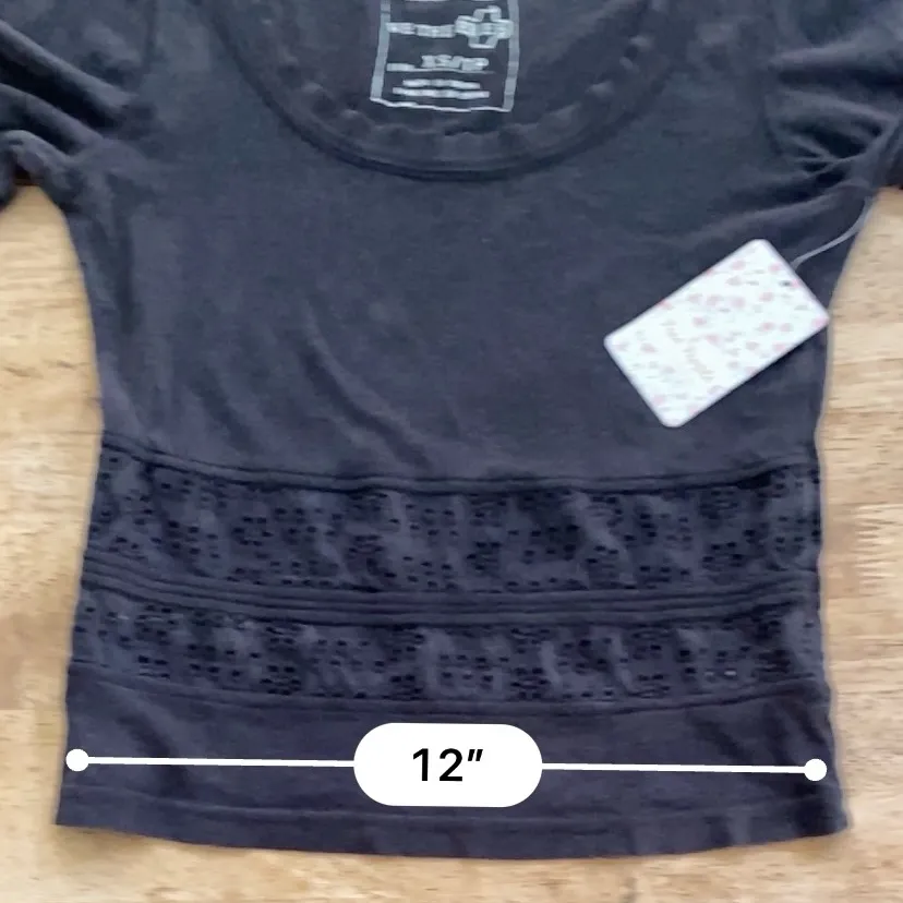 NWT‎ Free People We The Free Women’s XS Black Fitted Crop Long Sleeve Top - Image 11