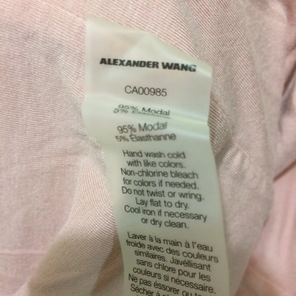 "T" by Alexander Wang knotted scrunch tie racer back stretch modal sheath dress Pink Size M - Image 5