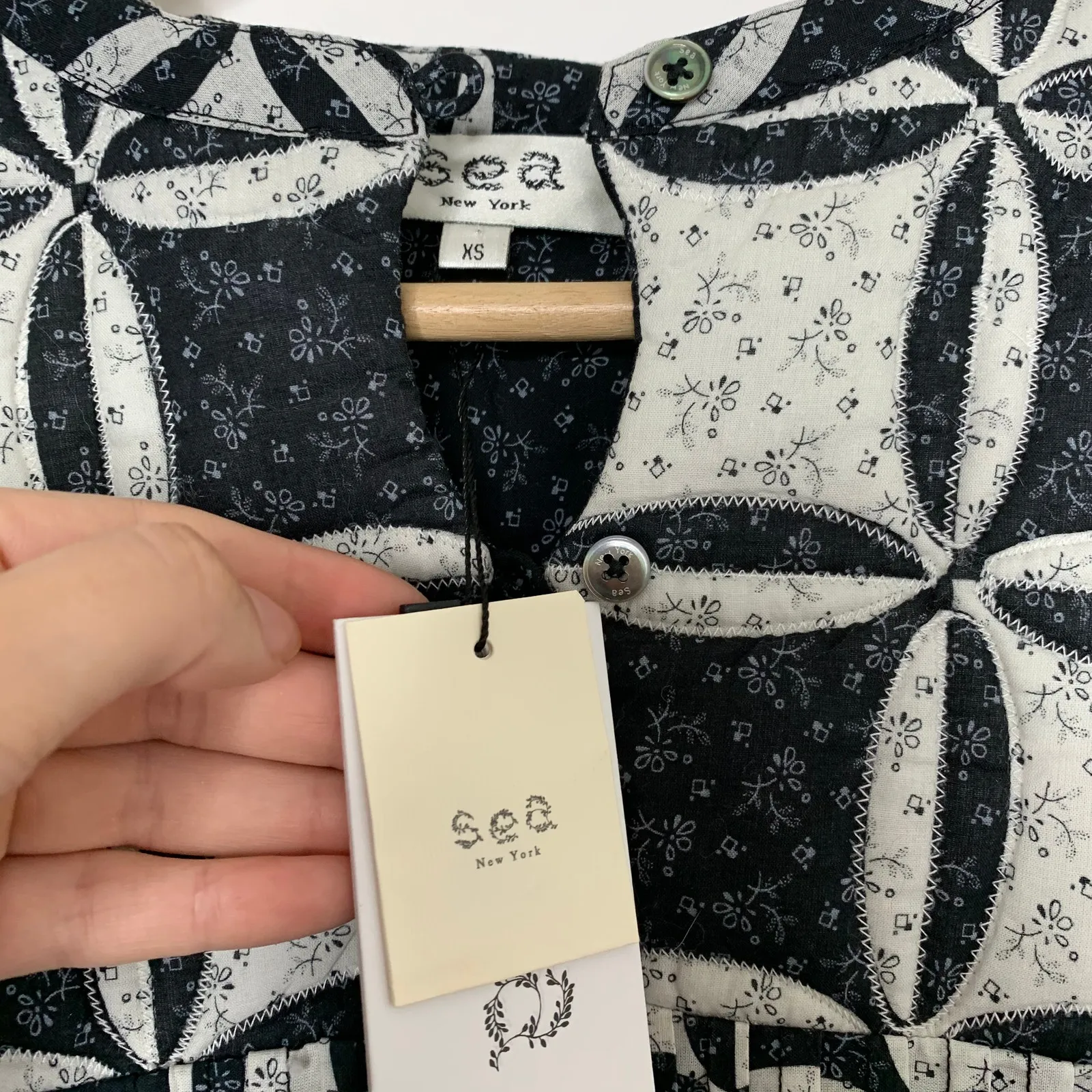 Sea New York Catalina Sleeveless Quilted Yoke Tunic Dress Womens XSmall New Blue Size XS - Image 9