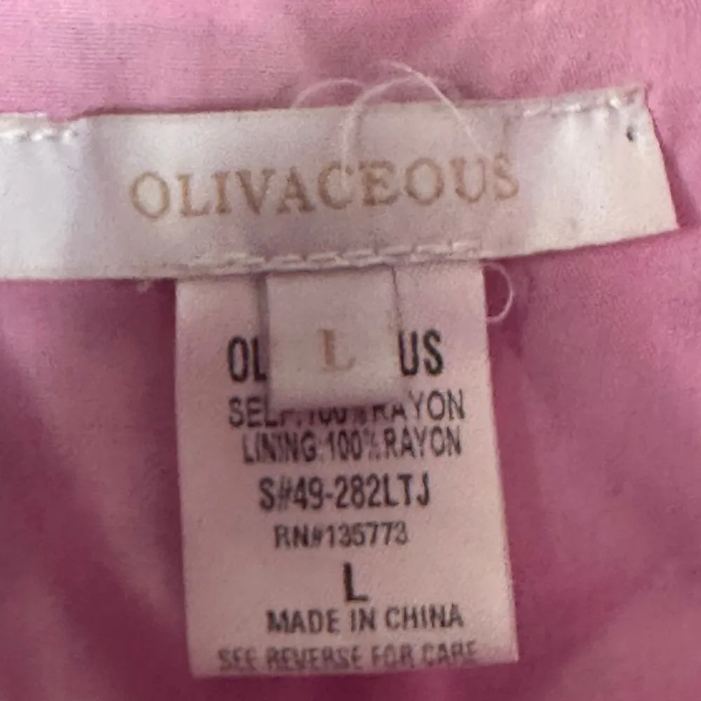 Olivaceous Crop Top Womens L Pink Floral Smocked Cut Out Tie Front Cottagecore - Image 4