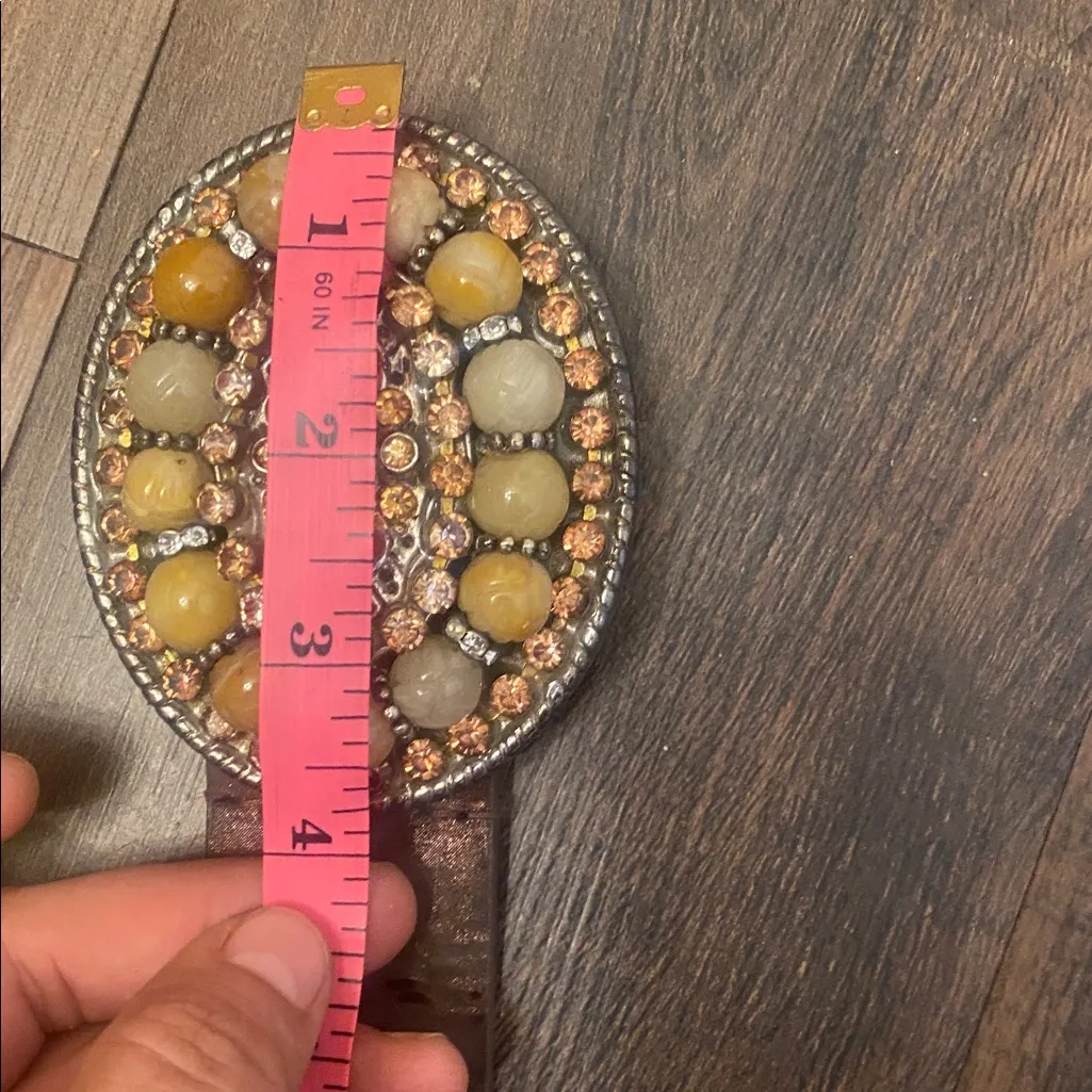 Chicos Brown Belt with Beaded Buckle - Image 6