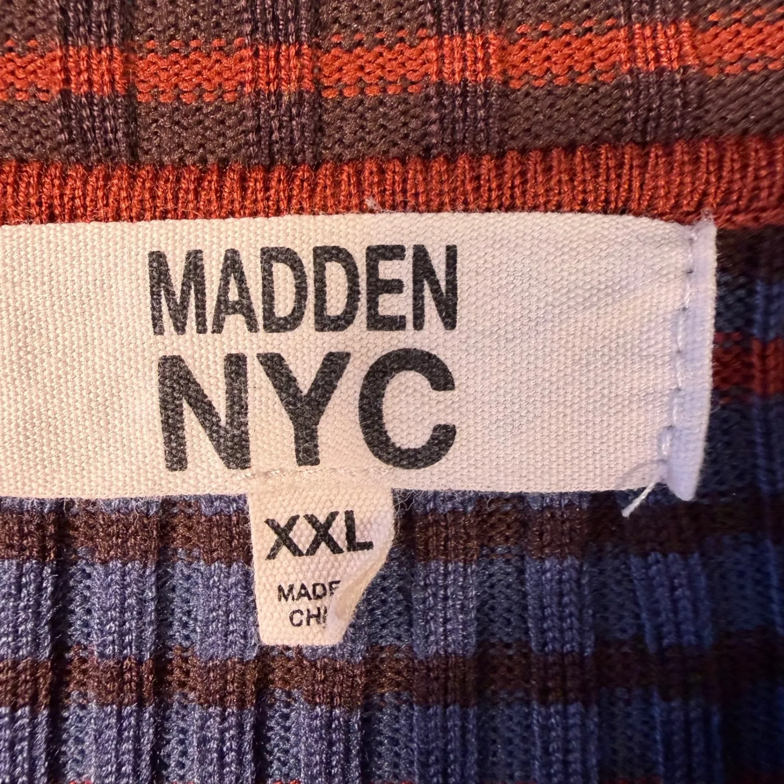 Madden NYC Ribbed Striped Knit Top XXL Cutout Front Long Sleeve Stretch Women's Purple - Image 8