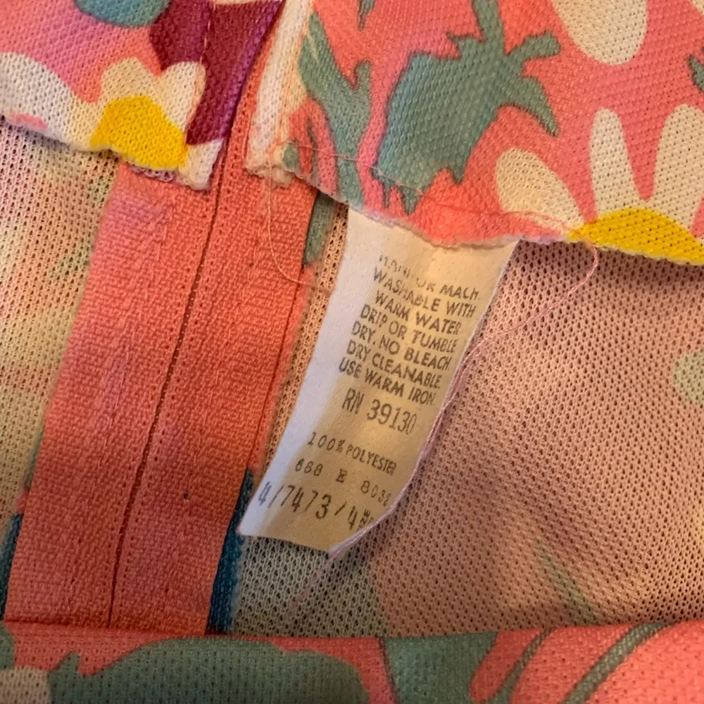 Vintage Swing Dress 60s Floral Printed Swing Dress Retro Unbranded Costume 3X Pink - Image 5