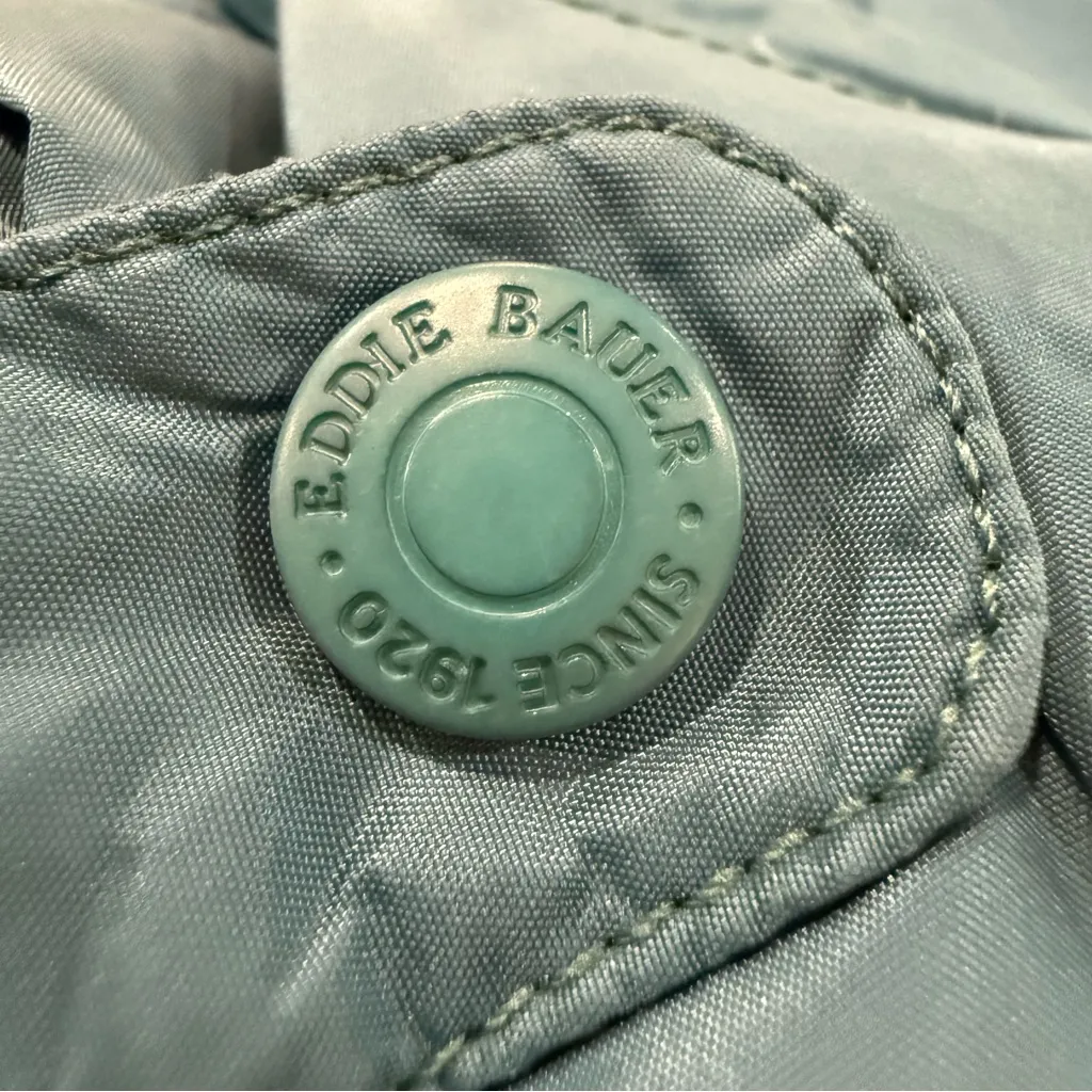 Vintage Eddie Bauer Premium GooseDown Chevron Puffer Zip Vest Womens Medium Teal - Image 7