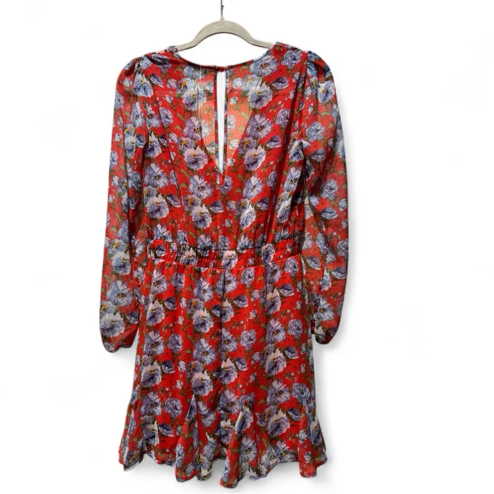 Mi Ami Francesca’s Red & Blue Floral Mini Dress Size M NWT Size M - Image 7