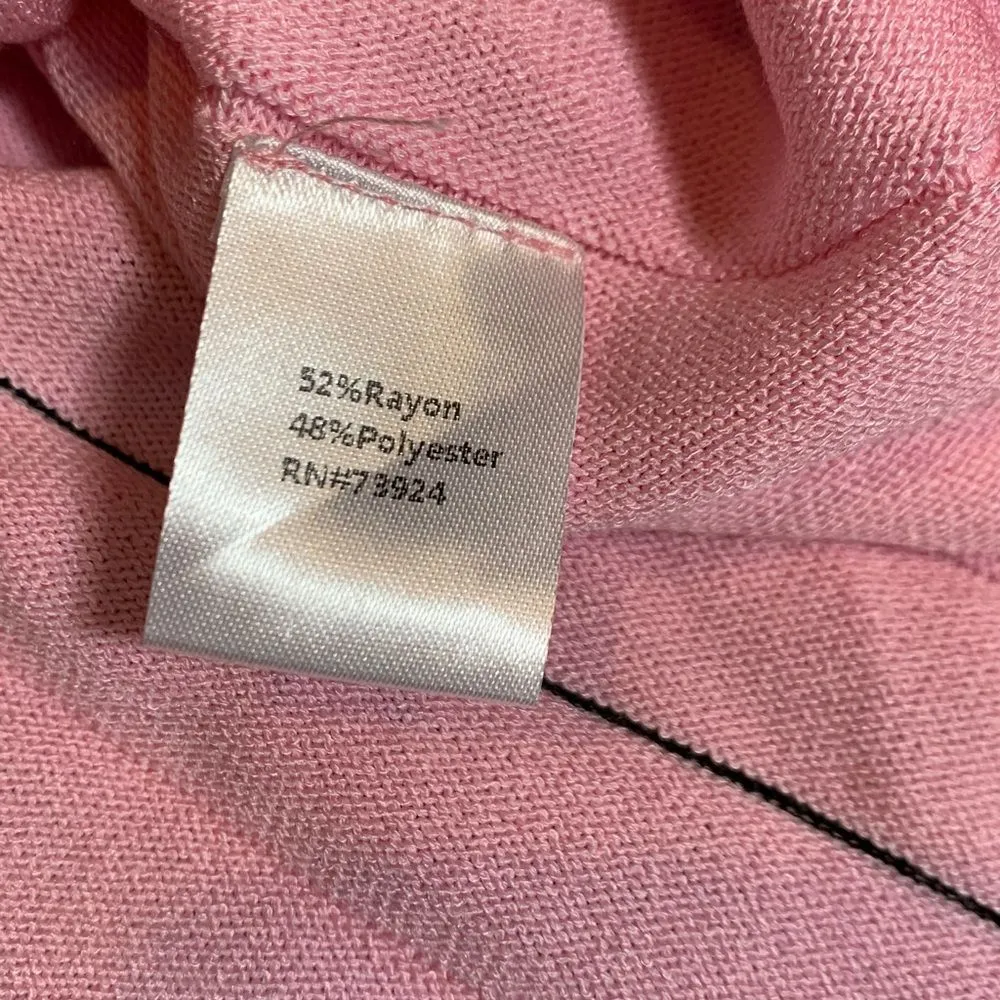 Women’s Pink and Black Stripe A-Line Midi Sweater Dress by Ming Wang Medium - Image 8