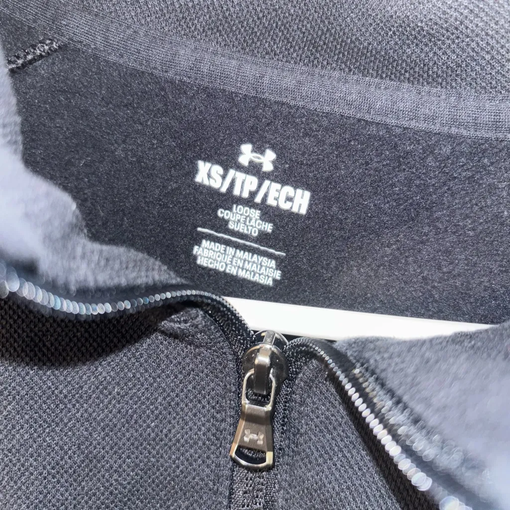 Under Armour Pullover Half Zip Sweatshirt‎ Athletic Top Black XS - Image 2
