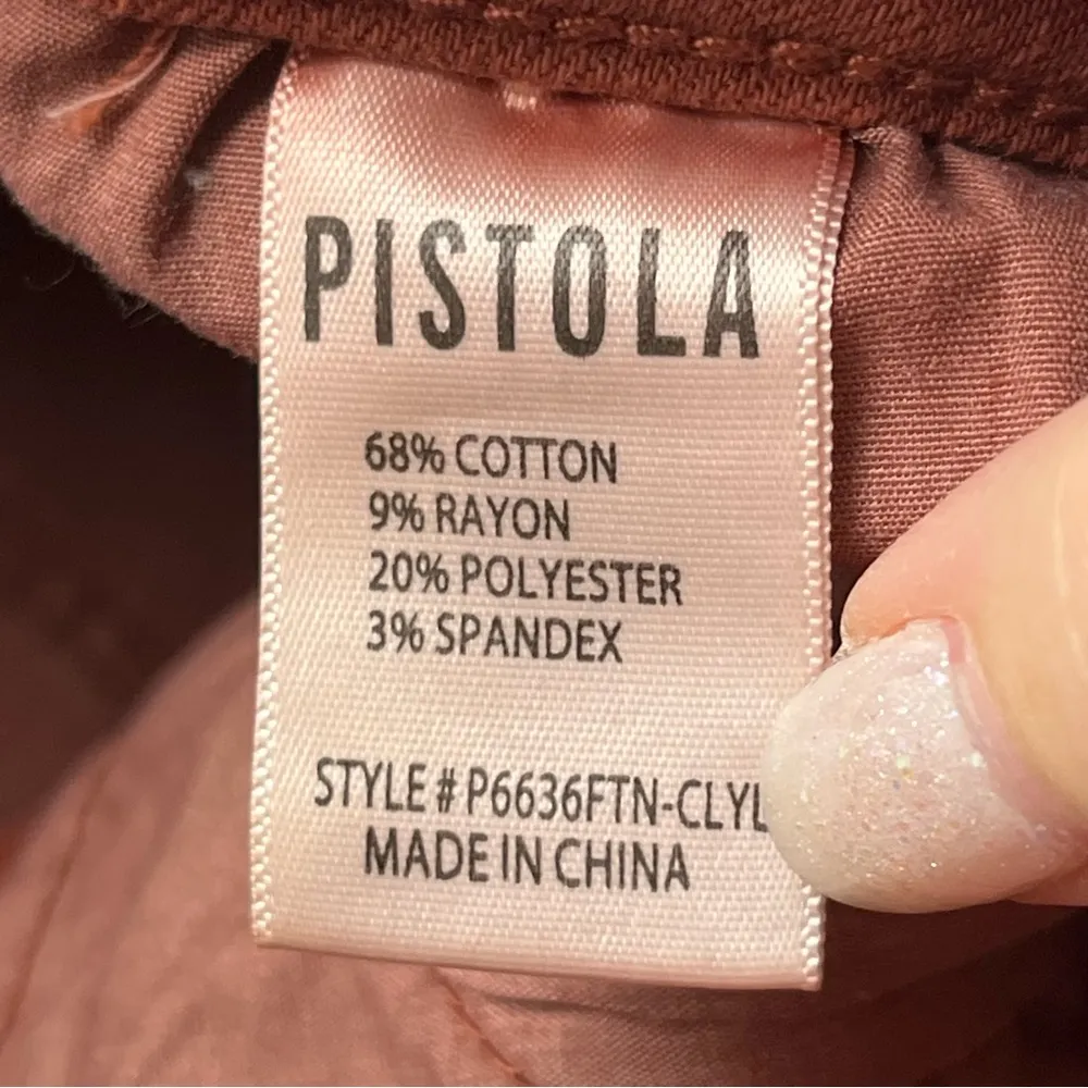 Pistola Arianna High Rise Button Fly Skinny Jean Burnt Orange Womens 32 *CROPPED - Image 3