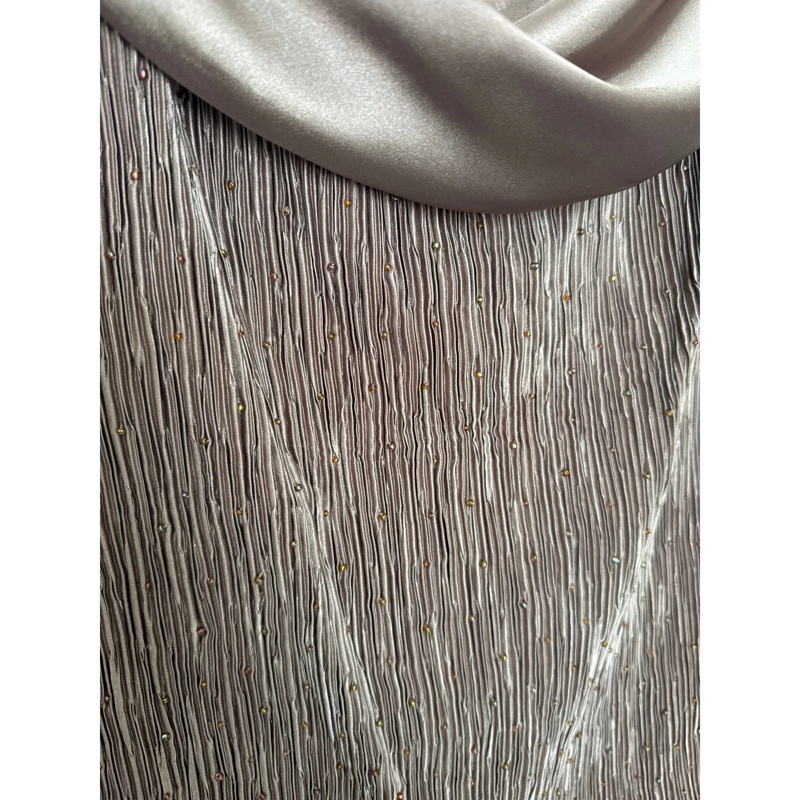 Early 2000s Patra mocha chiffon pleated bodice evening gown Size XL Brown - Image 11