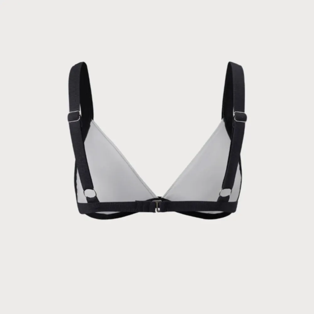 BERLOOK White Contrast Trim Triangle Bikini Top AND BOTTOM 55 Black Size M - Image 8