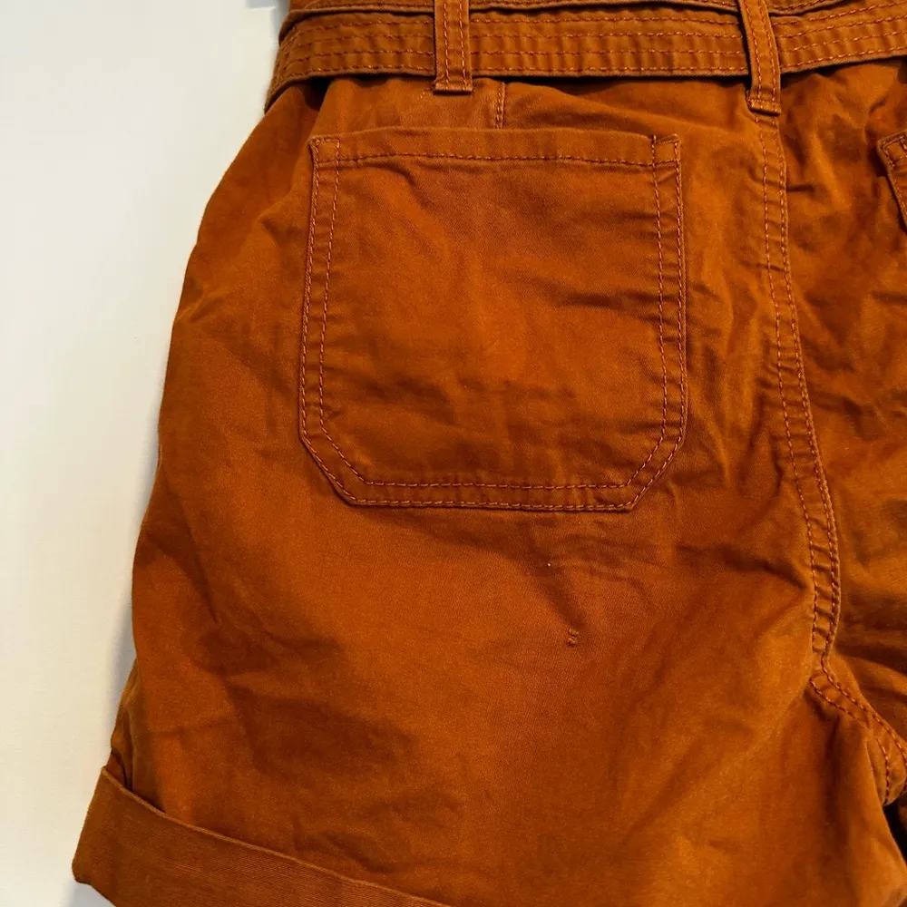 Womens Vanilla Star Sz:1 shorts Burnt Orange High Waist.  Belted. Cuffed Hem. - Image 12