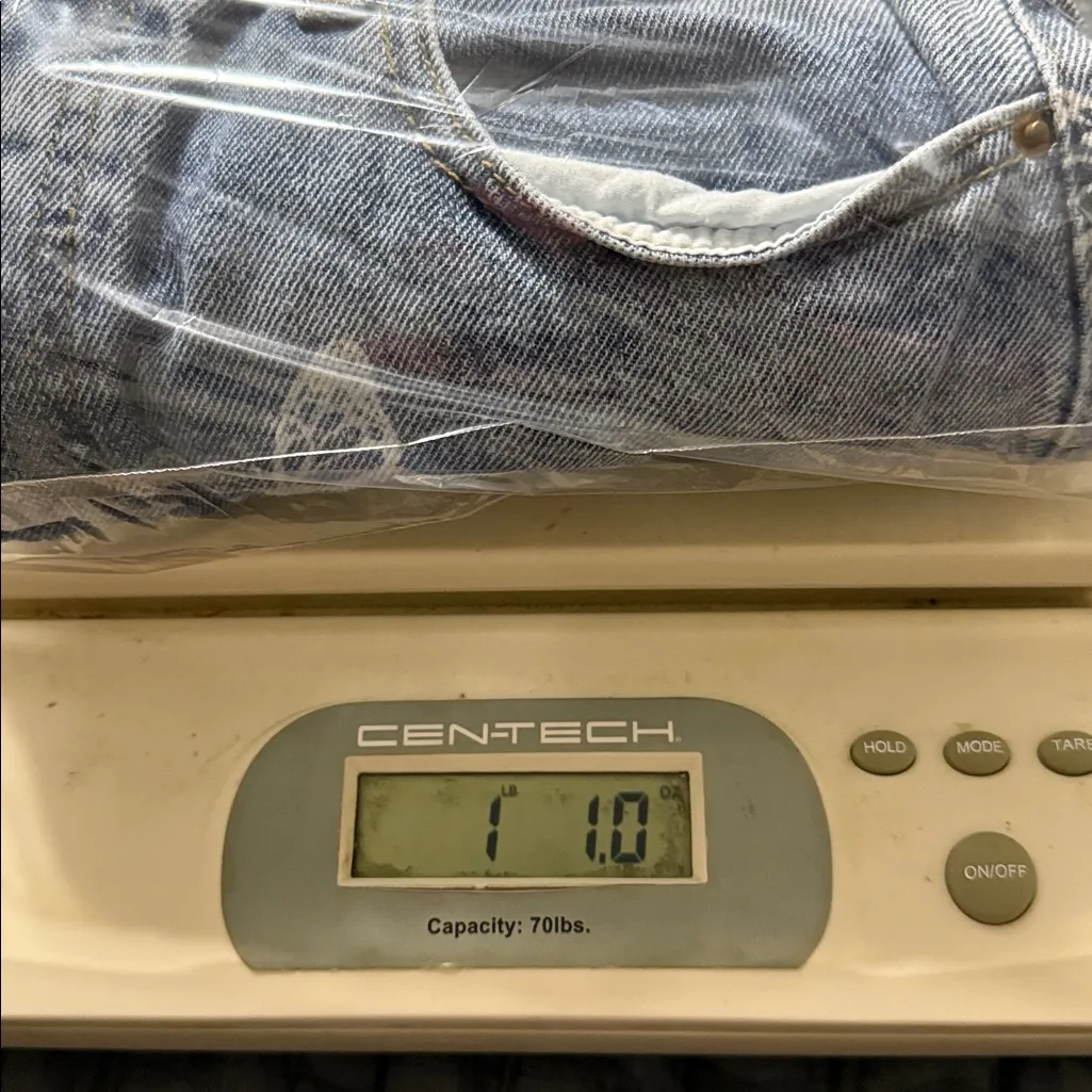 PACSUN size 27 ultra high rise slim fit button up jeans butterfly design - Image 9