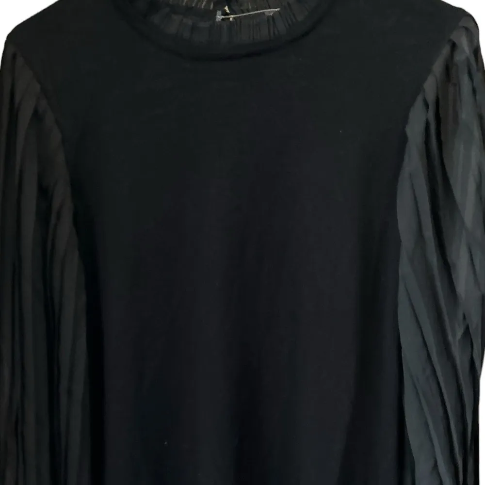 Adrianna Papell medium nwot Layered Bubble Blouse Accordian Pleat Sleeves Career - Image 6