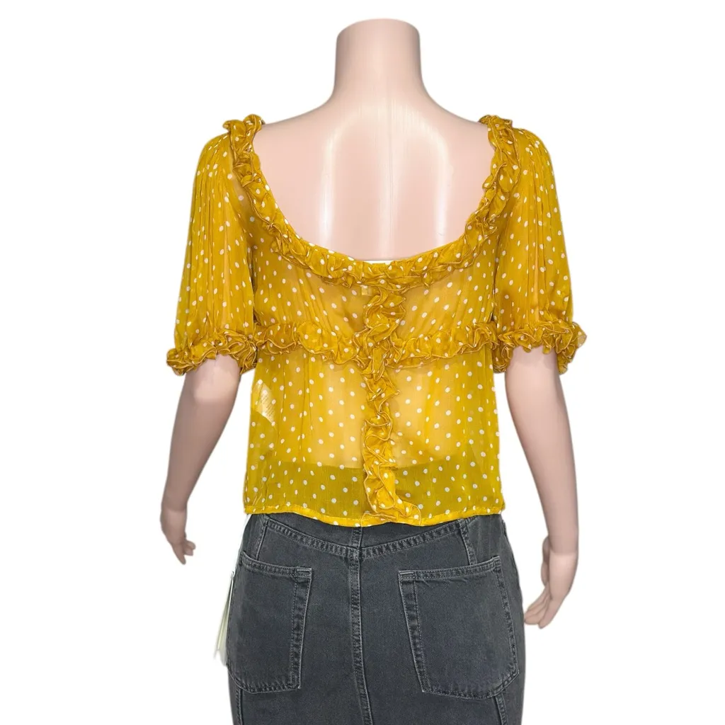 SÉZANE Wood Top, Printed Peas Saffron, FR36/US4 - Image 9