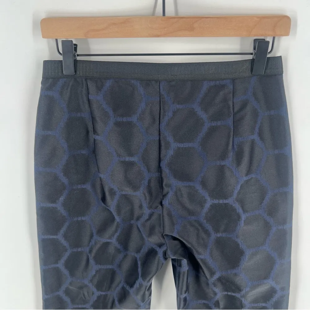 Maliparmi Hexagon Print Blue Black High‎ Rise Side Zip Crop Slim Leg Pant - Image 9