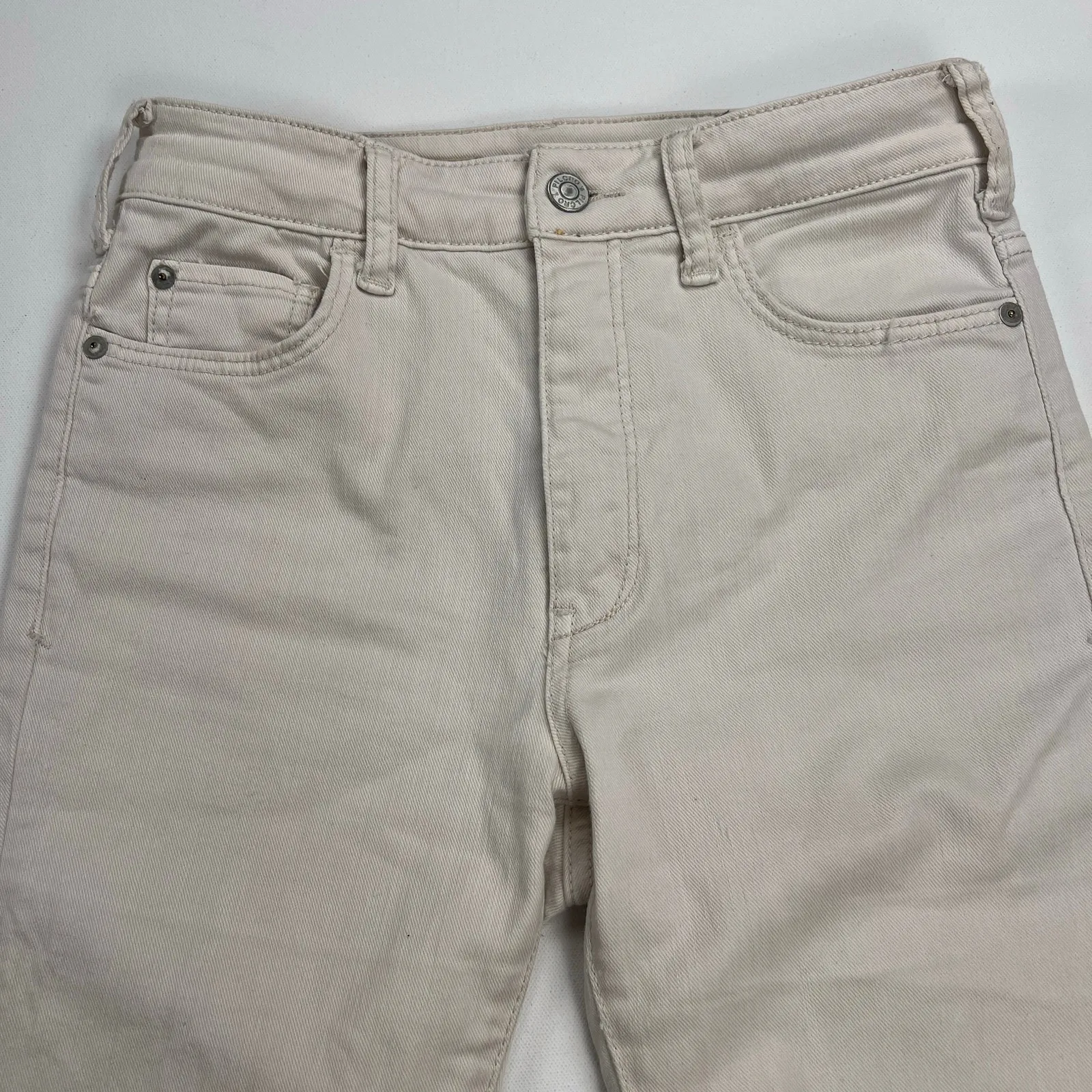 Pilcro The Icon Cream Winter White Mid Rise Flare Leg Jeans 31” Inseam Size 25 - Image 6