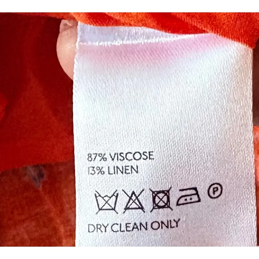 Free People Like A Lady Orange Floral Ruffle Cap Sleeve Tie Back Mini Dress XS - Image 8