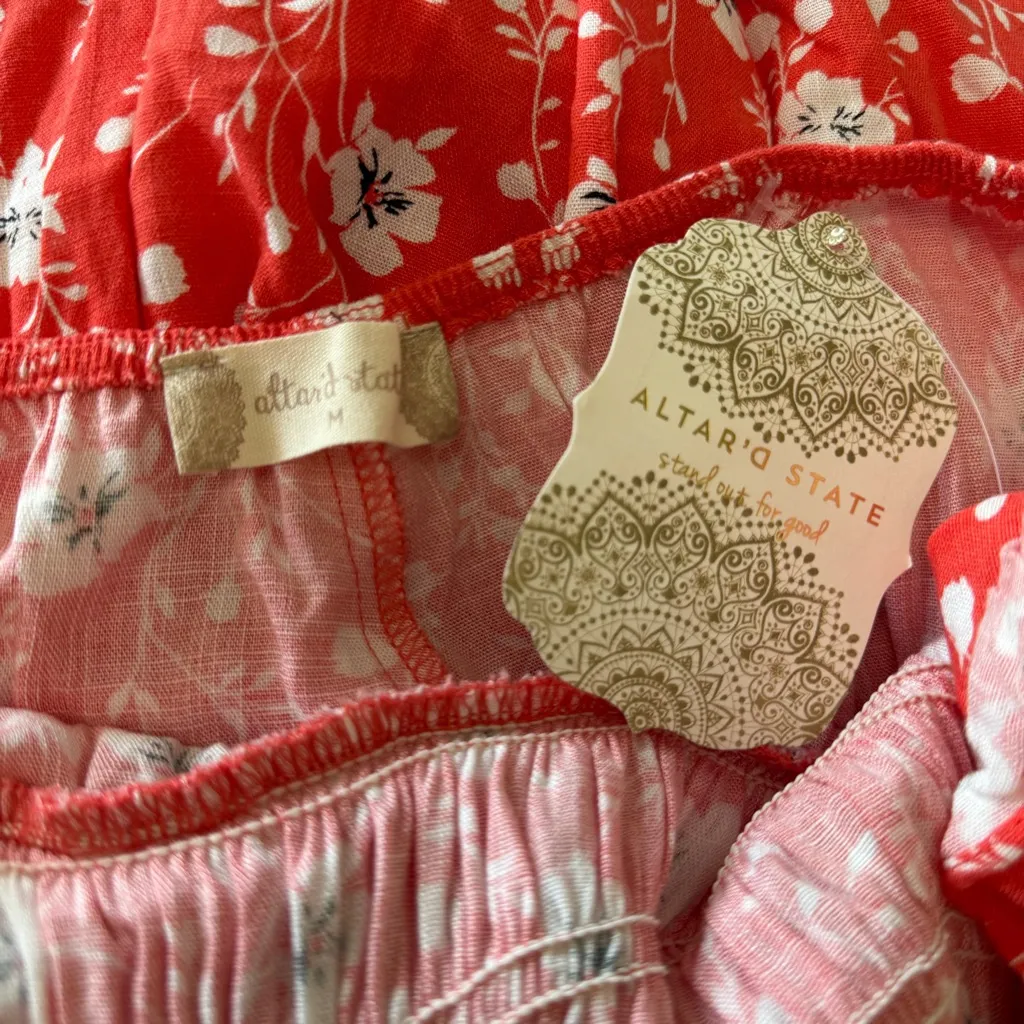 Altar'd State Floral Jumpsuit Open Back Size Medium NWT‎ Pockets - Image 5