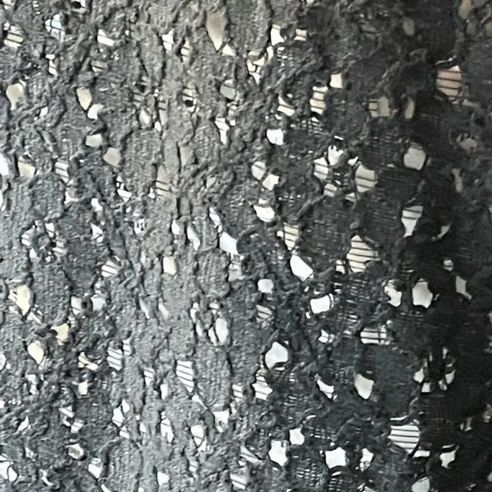 Free People Black Cotton Lace Enhanced Moto Jacket size small - Image 3