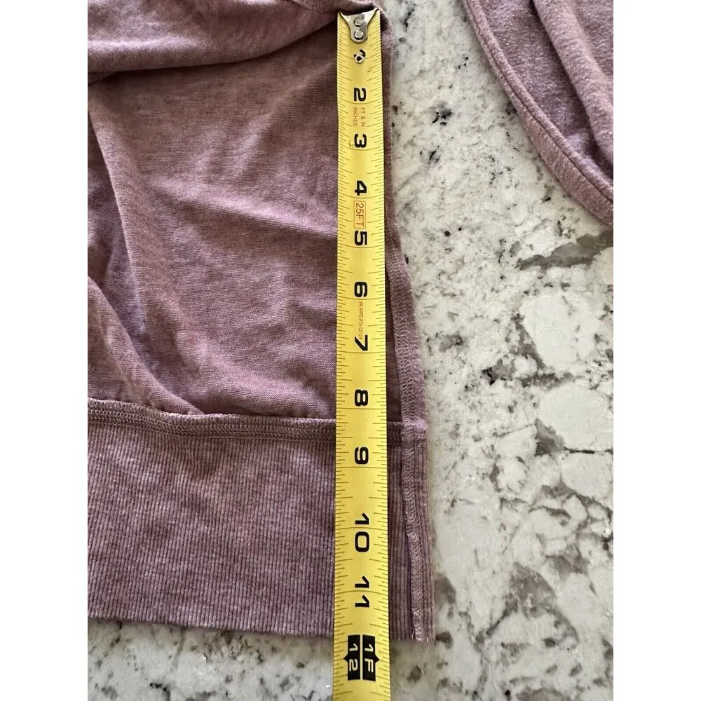 Alo Yoga Glimpse Long Sleeve Light Heathered Pink Split Side Size Small - Image 8