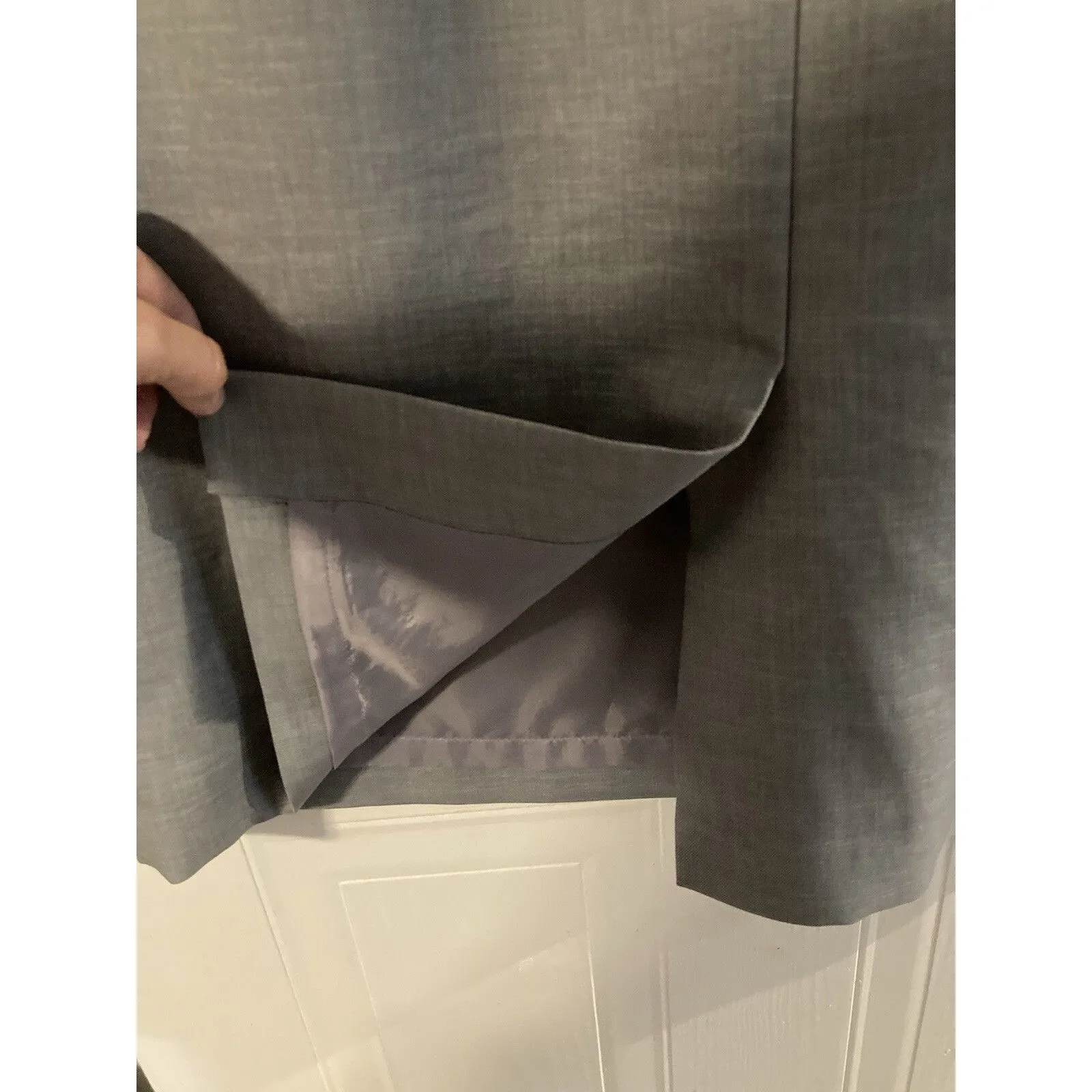 Jones Studio Dress 14 Gray Career Office Sleeveless Sheath Lagenlook Classic - Image 4