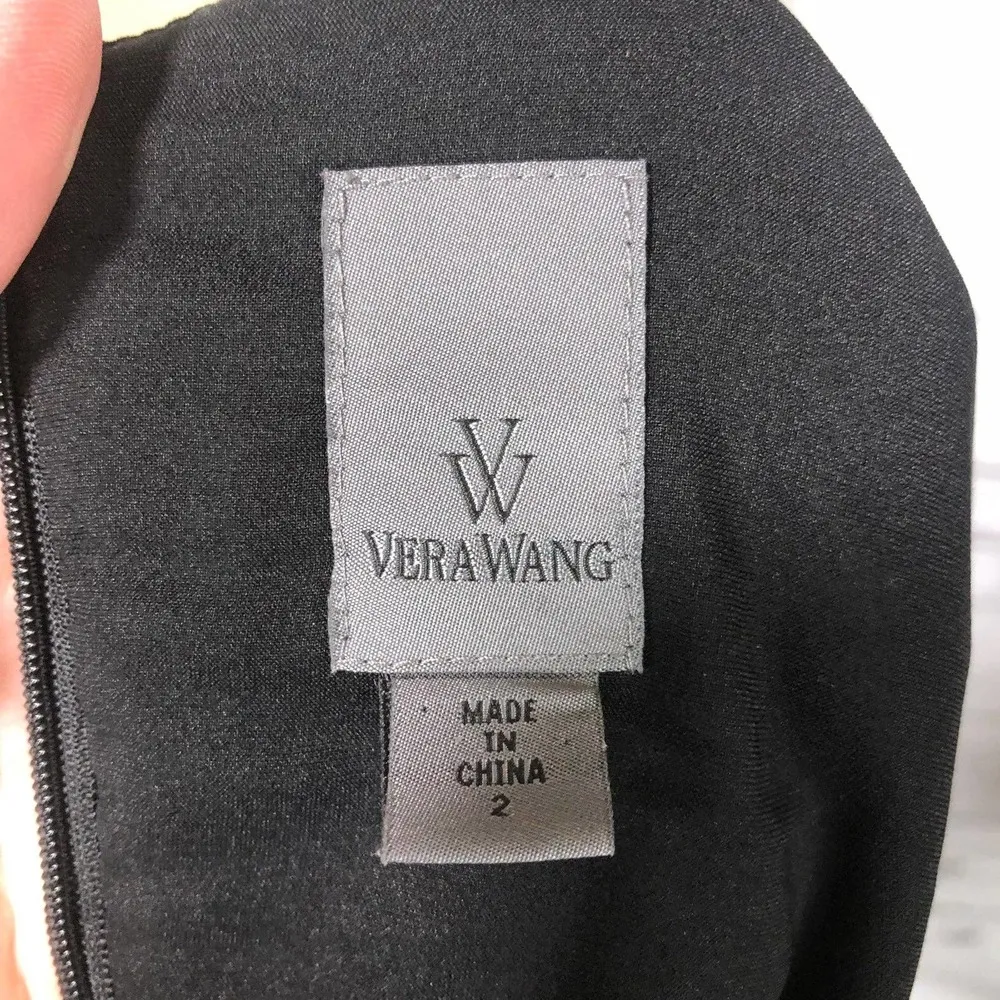 Vera Wang Floor Length Black Gown Cut Out Neckline and train on the back! - Image 11