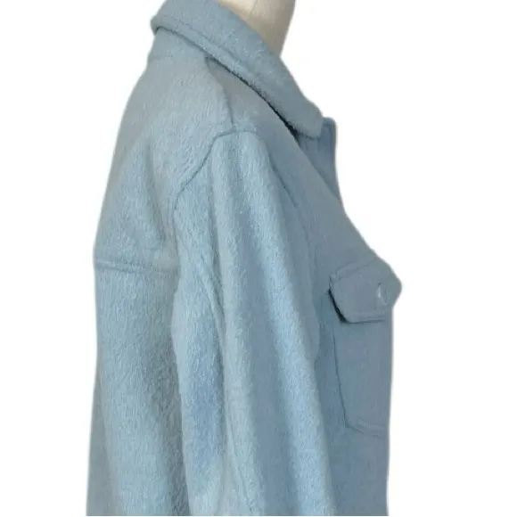 Joie Shacket Top Collared Button Down Pockets Blue Women’s Size Small - Image 8