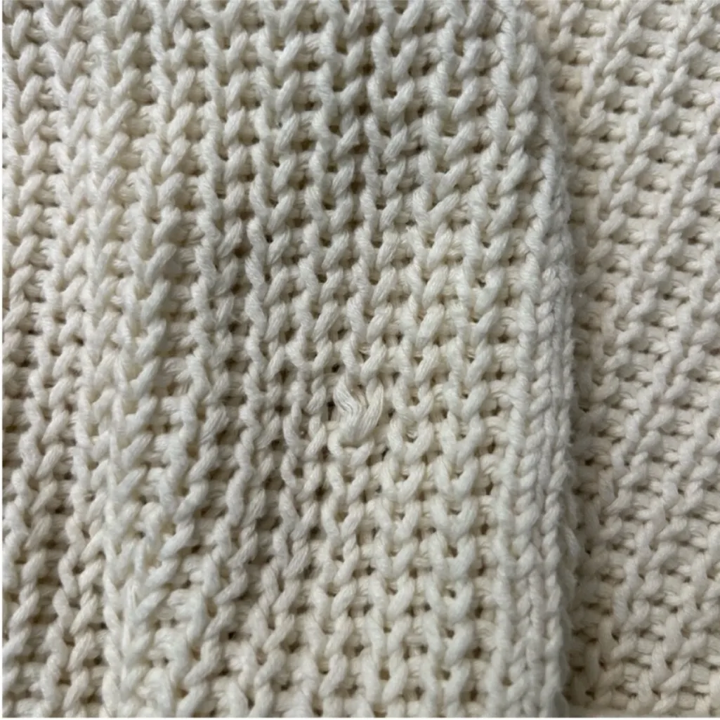 La Ligne Ivory Cream Cable Knit Balloon Sleeve Crew Neck Sweater Extra Small Size XS - Image 15