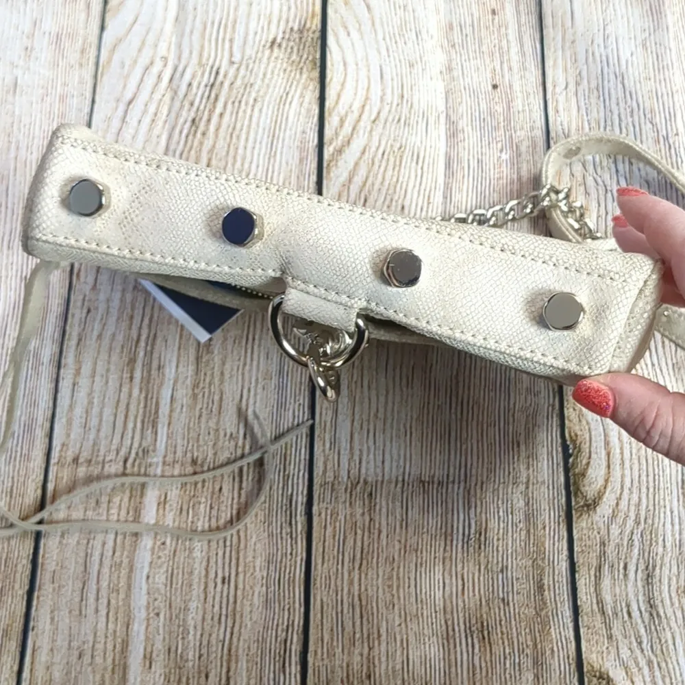 Rebecca Minkhoff grey mini MAC snakeskins leather handbag - Image 8