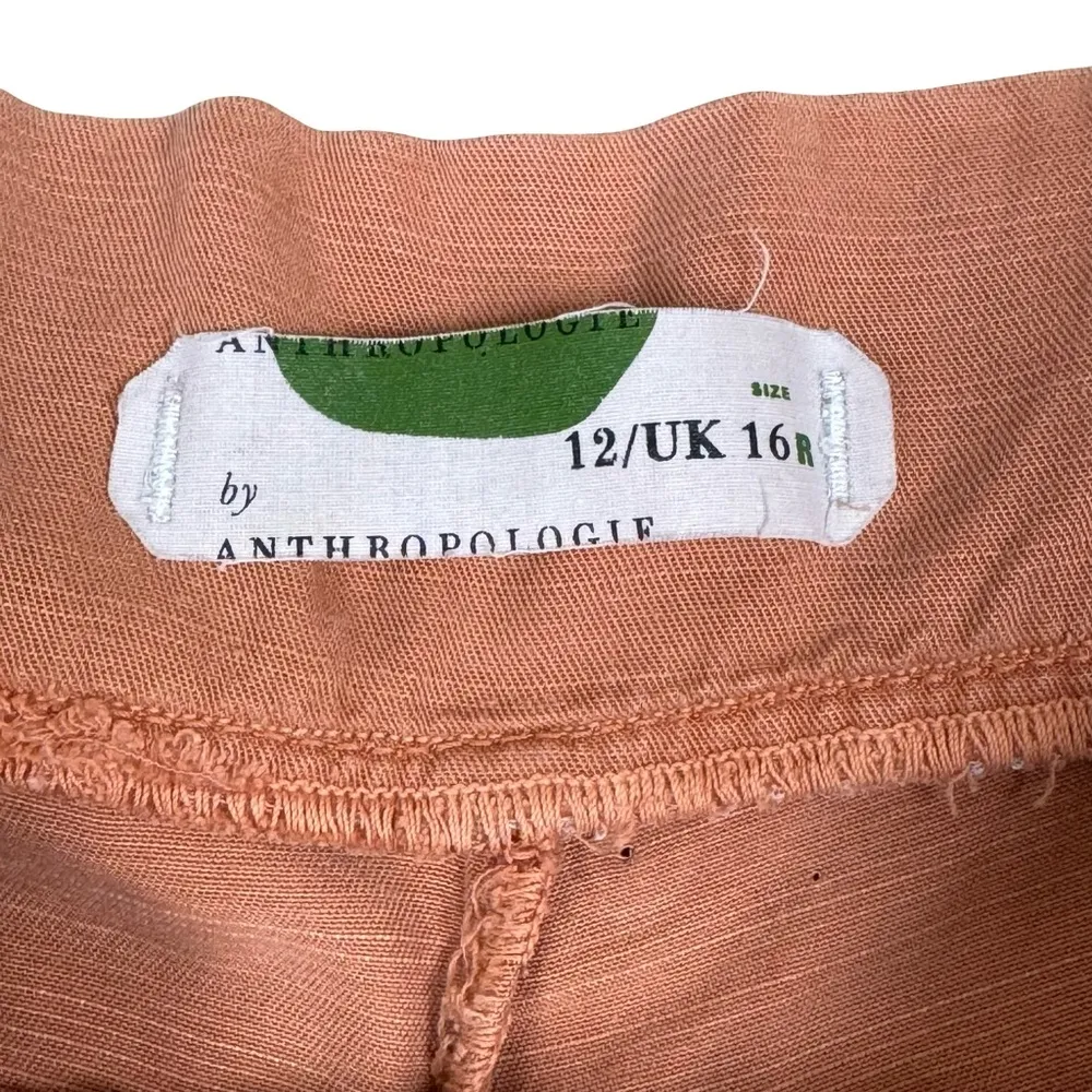 Anthropologie High Waist Wide Leg Paper Bag Pants Belted & Pockets 16R 16 R - Image 2